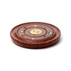 Sheesham Wood Round Ashcatcher Incence Sticks and Cones Burner with Yin Yang Inlay