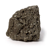 Single product image of a rough, metallic pyrite crystal.