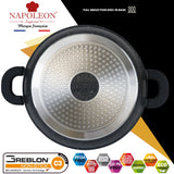 3 Piece Casserole Set - Oven-Safe - Non-Stick Stone-Like Coating & Removable Silicone Handles for Burn-Free Handling. All with Glass Lid.