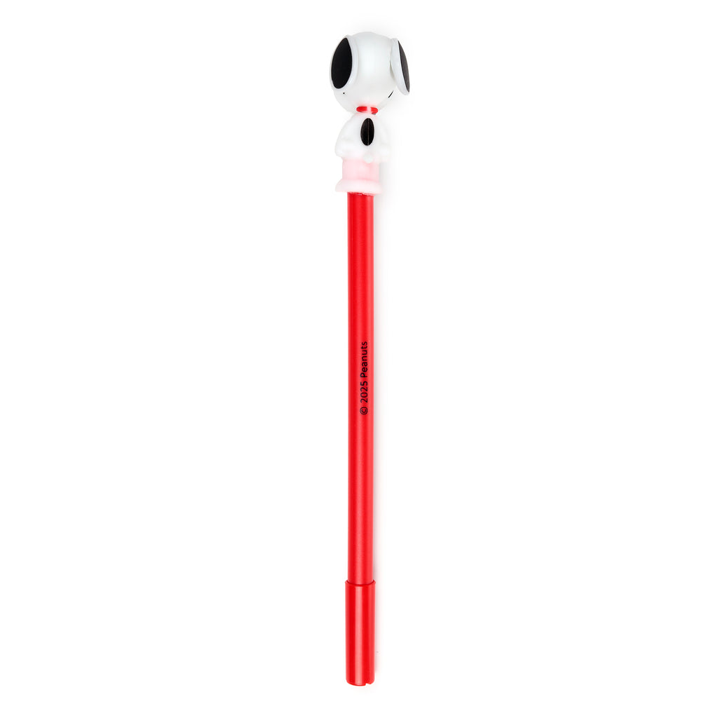 Red erasable pen featuring a white and black Snoopy character topper with a red collar.