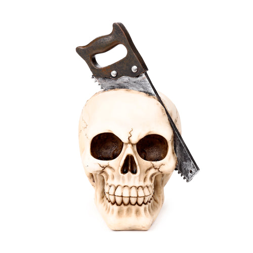 Decorative Ornament - Skull with Saw Through Head