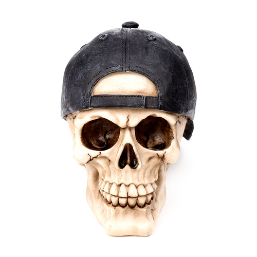 Decorative Ornament - Skull with Backwards Baseball Cap