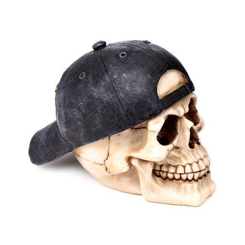 Decorative Ornament - Skull with Backwards Baseball Cap