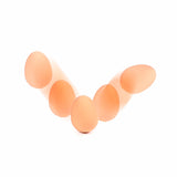 Product shot of a fun novelty bouncing rubber egg, depicted in a motion sequence on a white background.