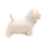 Side view of a white West Highland Terrier stretchy fidget toy.