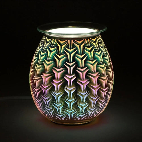 Light Up Electric Oil & Wax Burner - 3D Geometric  Design
