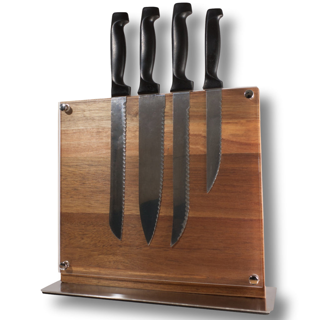 Magnetic Knife Block without Knives - Pre-Assembled Double Sided Knife  Storage - Magnetic Kitchen Knife Holder Great as a Steak Knife Block  Universal