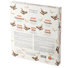 Angled view of a white Stamford Backflow Incense Cones box, printed with cinnamon stick graphics, multi-lingual text, '6 Packs X 12 Incense Cones', usage instructions, and a vegan certified logo.