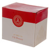 Angled view of the Open Hands Ceramic Oil Burner's red and white packaging box, featuring 'Eden Oil Burner' text and a circular symbol on the front, plus a geometric pattern on the side.