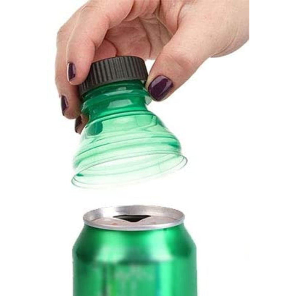 FizzSeal drink can cover being inserted onto a drinks can