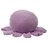 Rounded lilac plush octopus cushion with soft tentacles fanned out.
