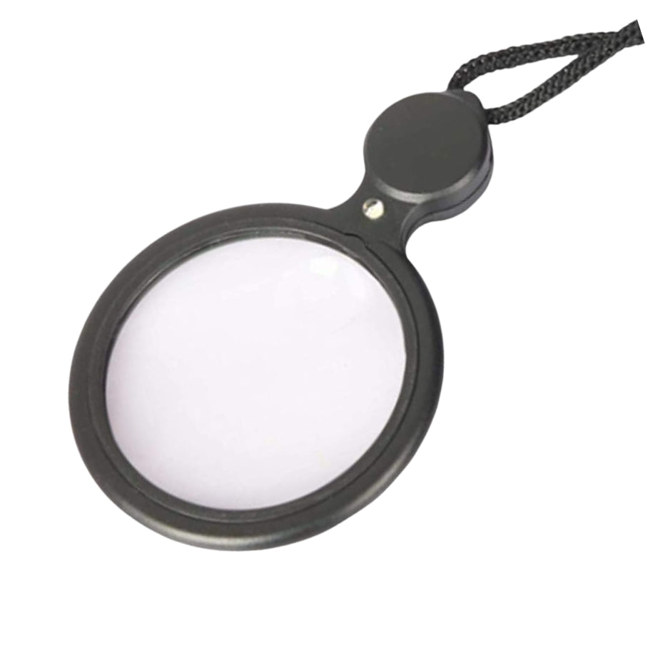48mm Diameter Round Magnifier 4x 8x with LED light, neck cord & carry –  WorthyDeal Ltd