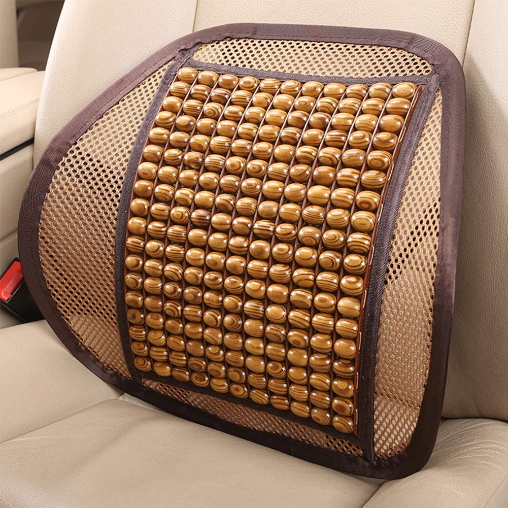 Lumbar Support Pillow for Office Chair Car Seat Wooden Bead Back Support  Cushion